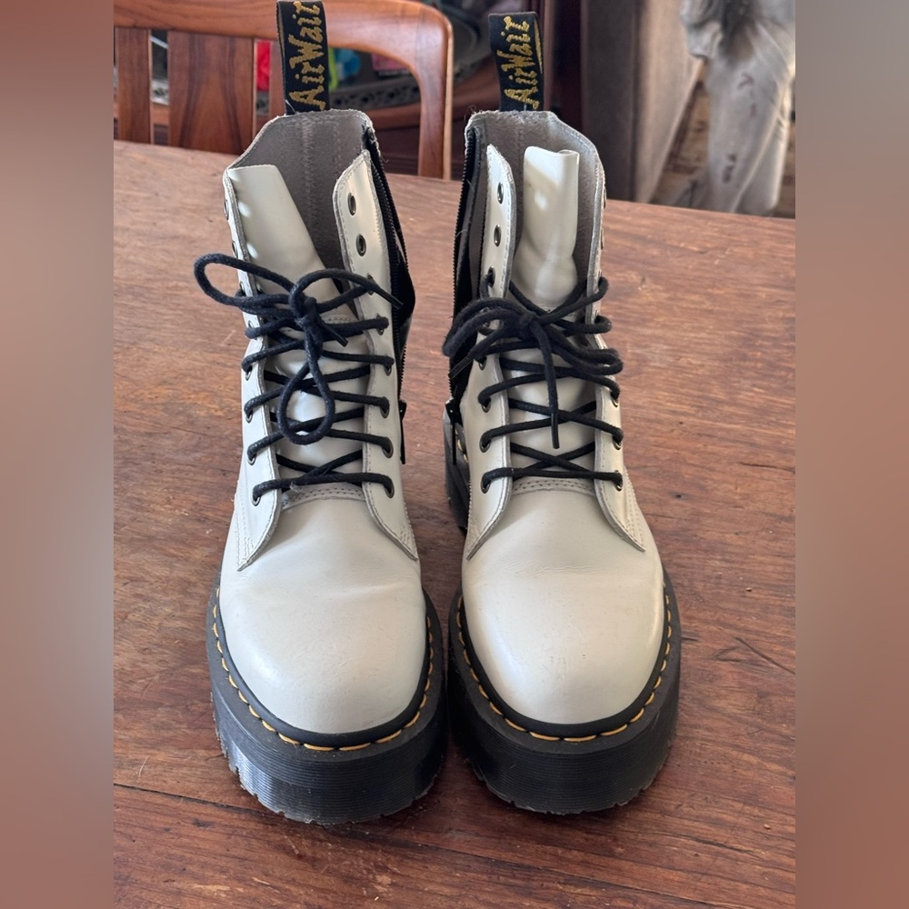 Dr. Martens Jadon Boots in Black and Cream